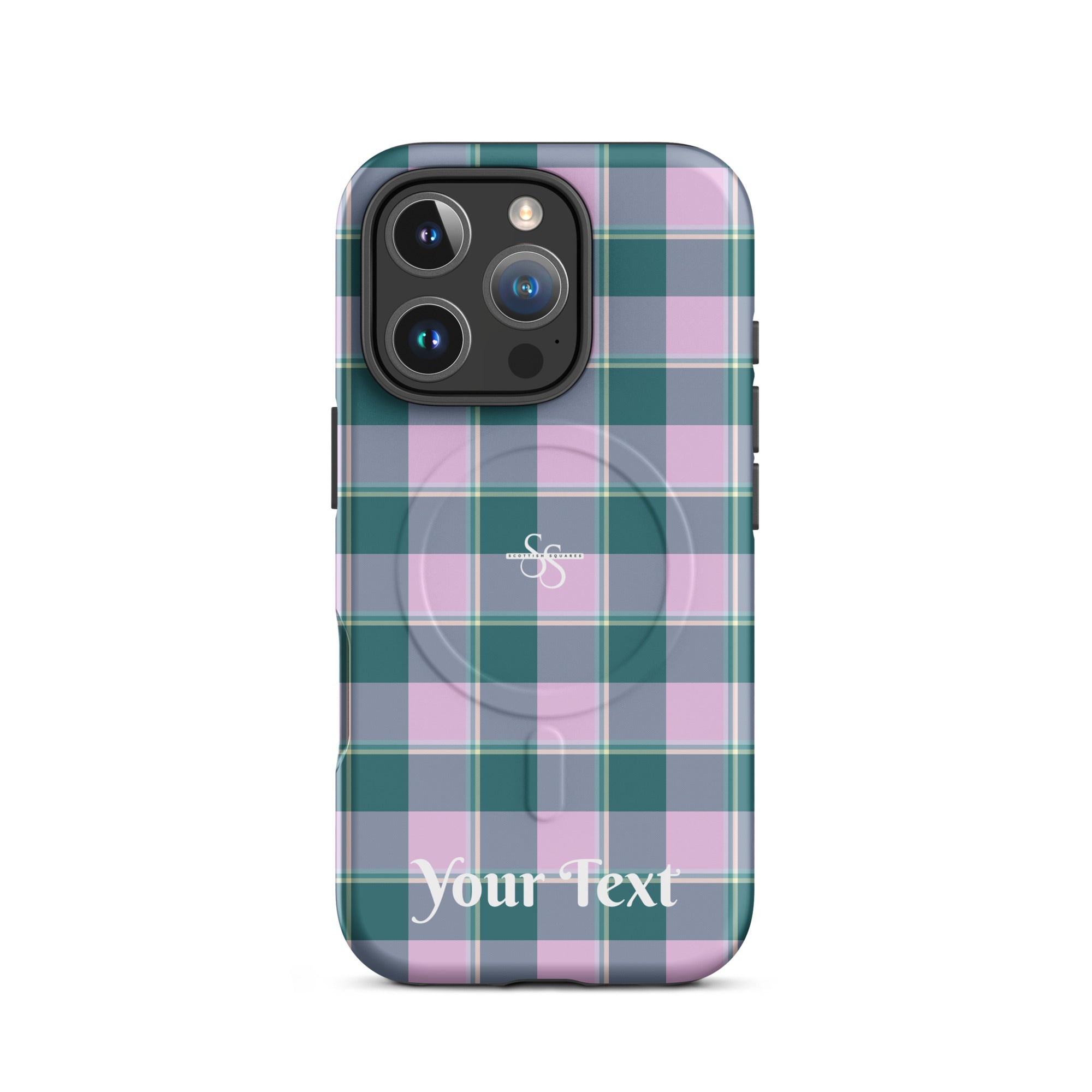 Personalized Ming and Melanie Plaid iPhone MagSafe Tough Case - Scottish Squares