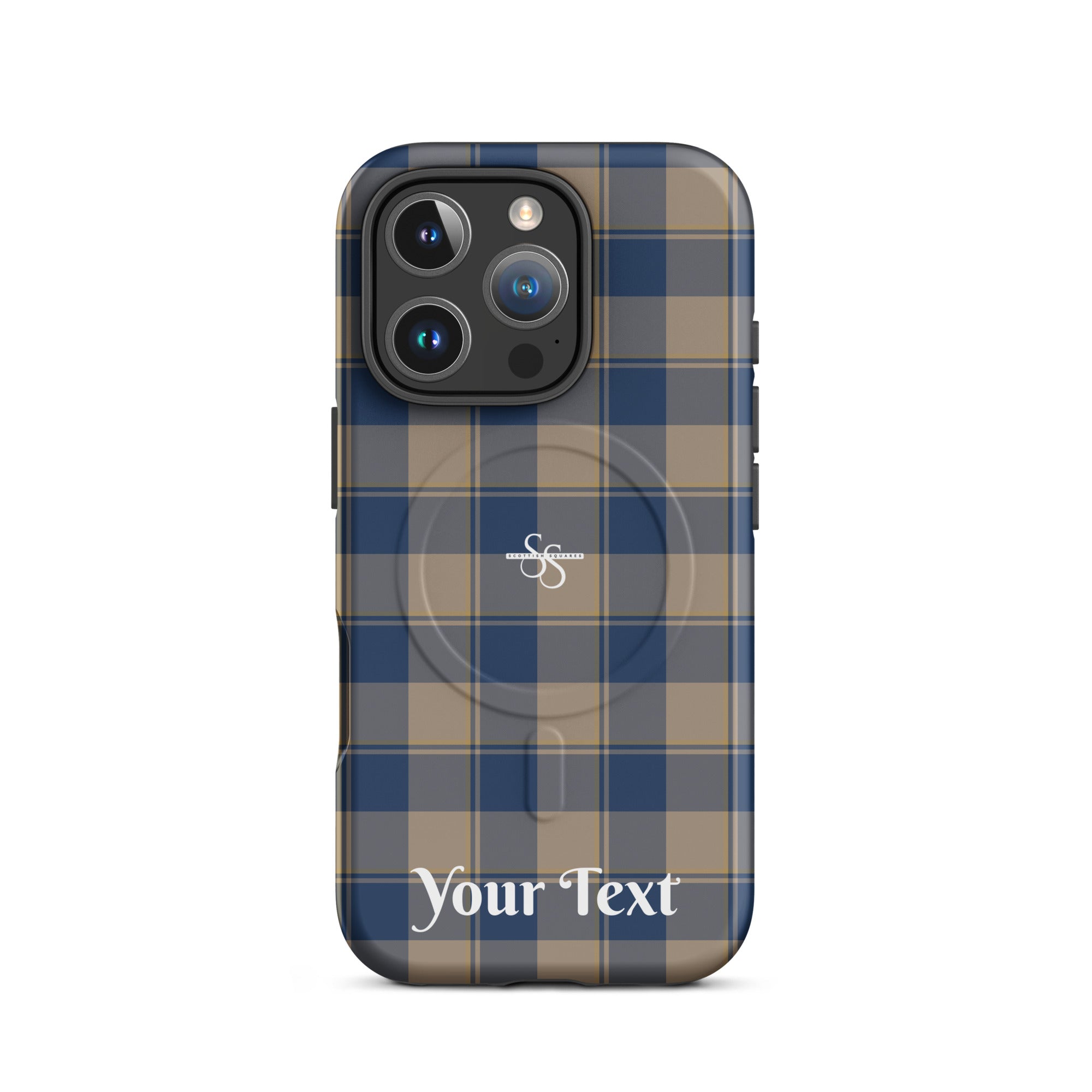 Personalized Cello and Donkey Brown Plaid iPhone MagSafe Tough Case - Scottish Squares