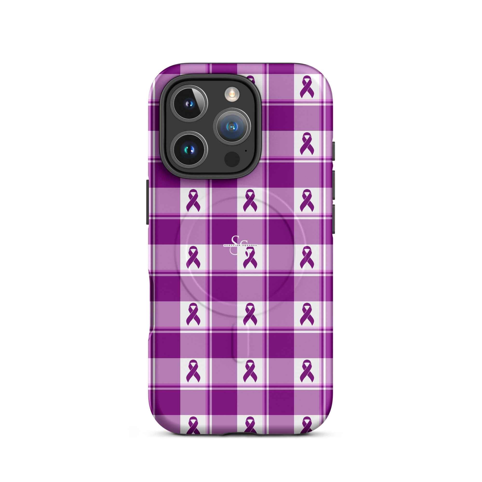 MagSafe Tough Case for iPhone Pancreatic Cancer Awareness Plaid iPhone 16 Pro - Scottish Squares