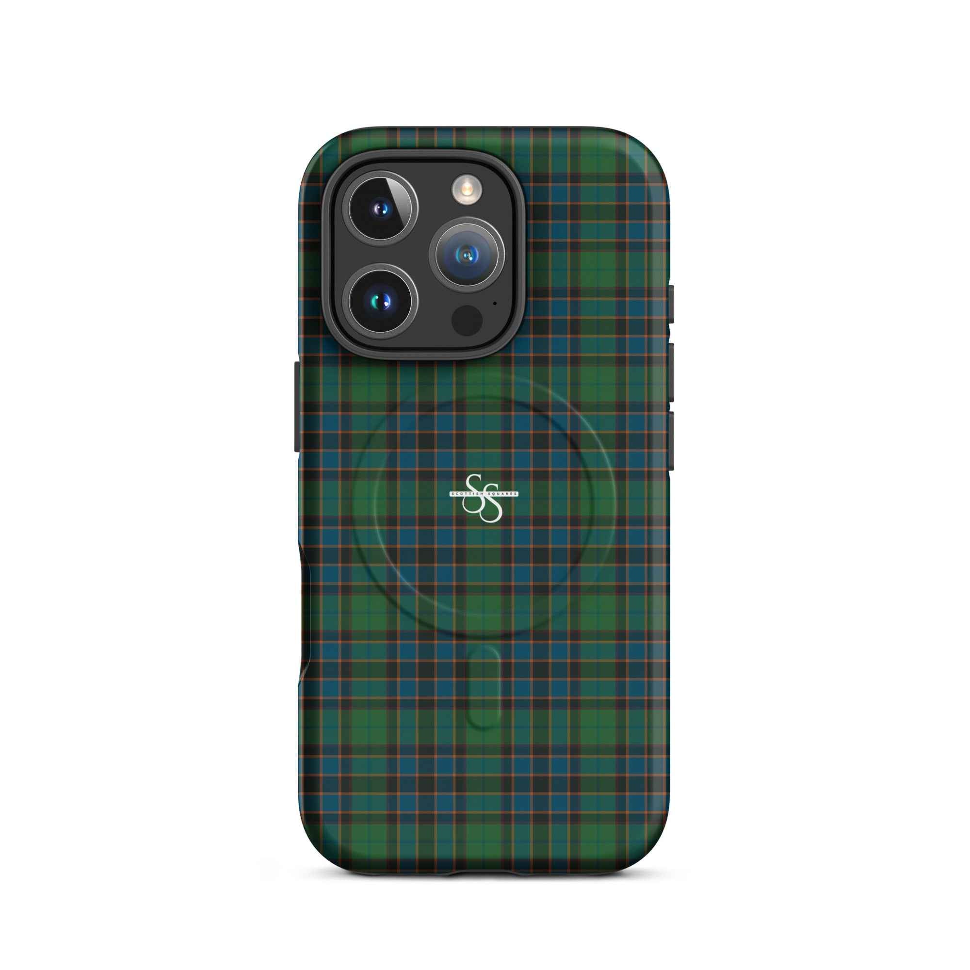 MagSafe Tough Case for iPhone Green Blue Orange Plaid Tartan