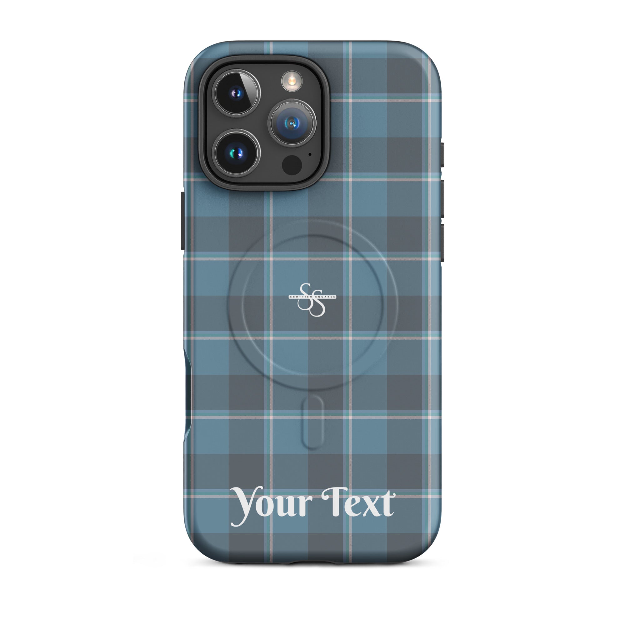 Personalized Hoki and Shuttle Gray Plaid iPhone MagSafe Tough Case - Scottish Squares