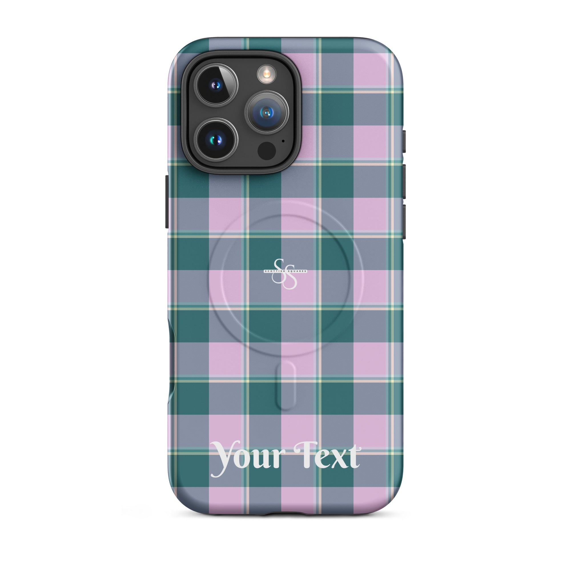 Personalized Ming and Melanie Plaid iPhone MagSafe Tough Case - Scottish Squares