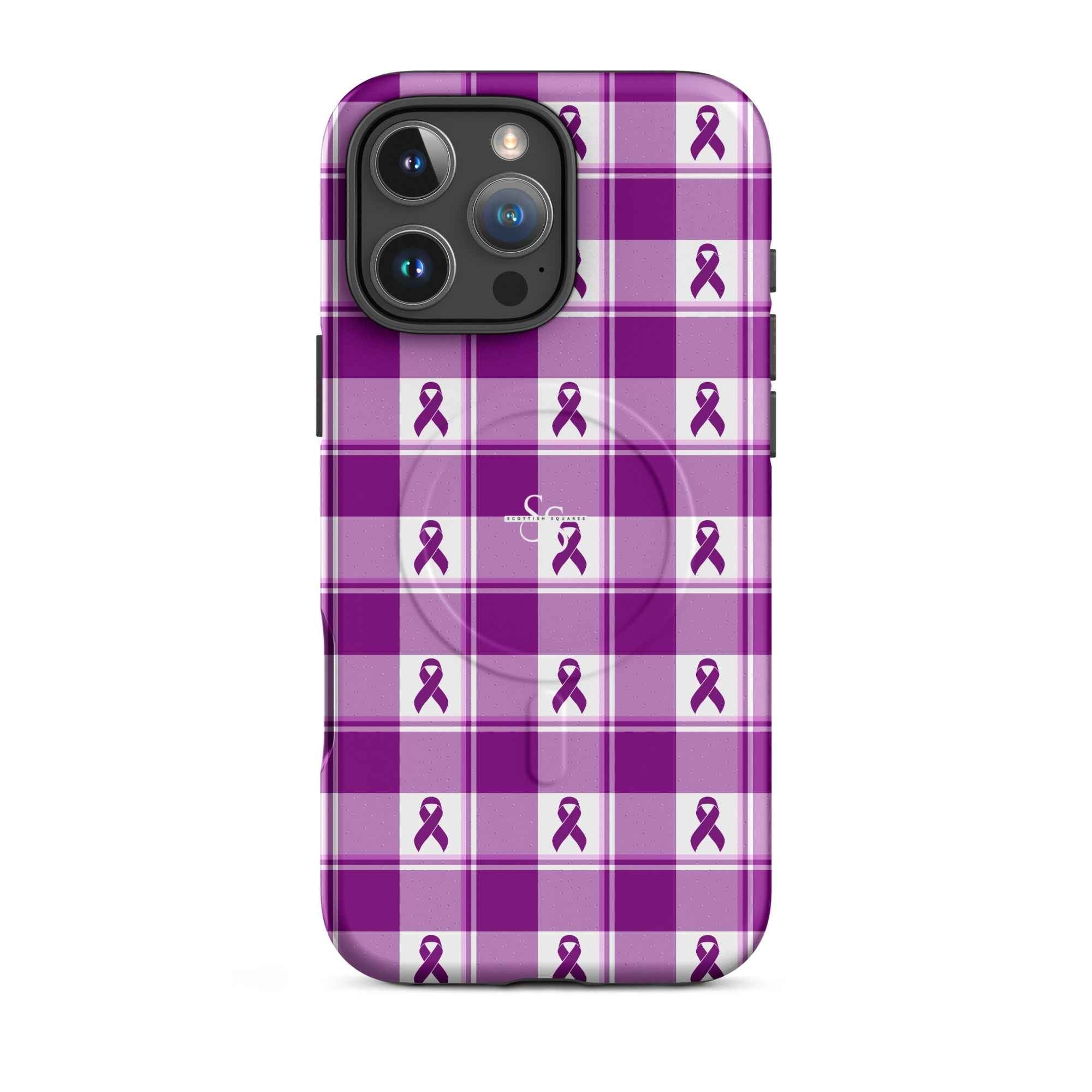 MagSafe Tough Case for iPhone Pancreatic Cancer Awareness Plaid iPhone 16 Pro Max - Scottish Squares