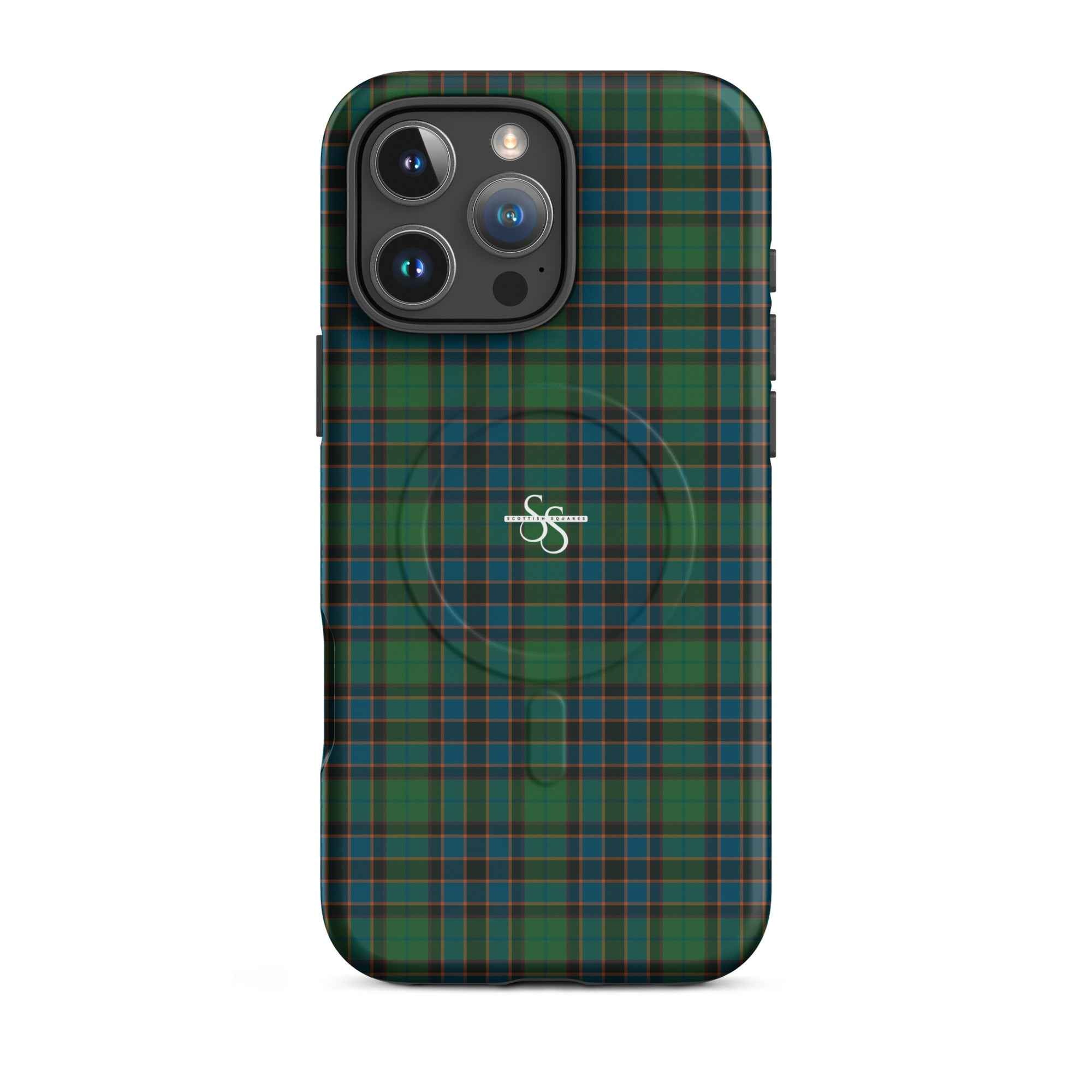 MagSafe Tough Case for iPhone Green Blue Orange Plaid Tartan