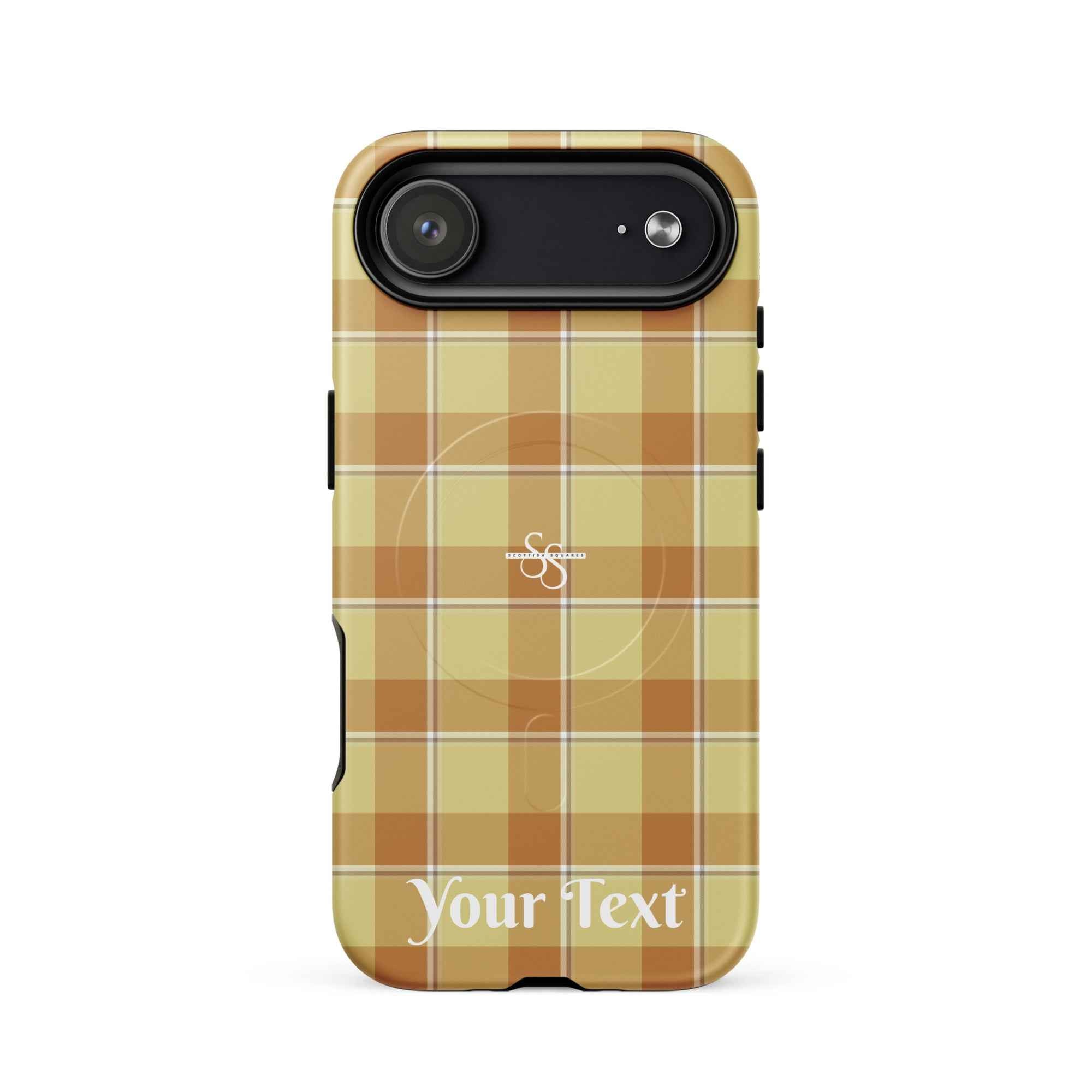 Personalized Zombie and Copper Plaid iPhone MagSafe Tough Case - Scottish Squares