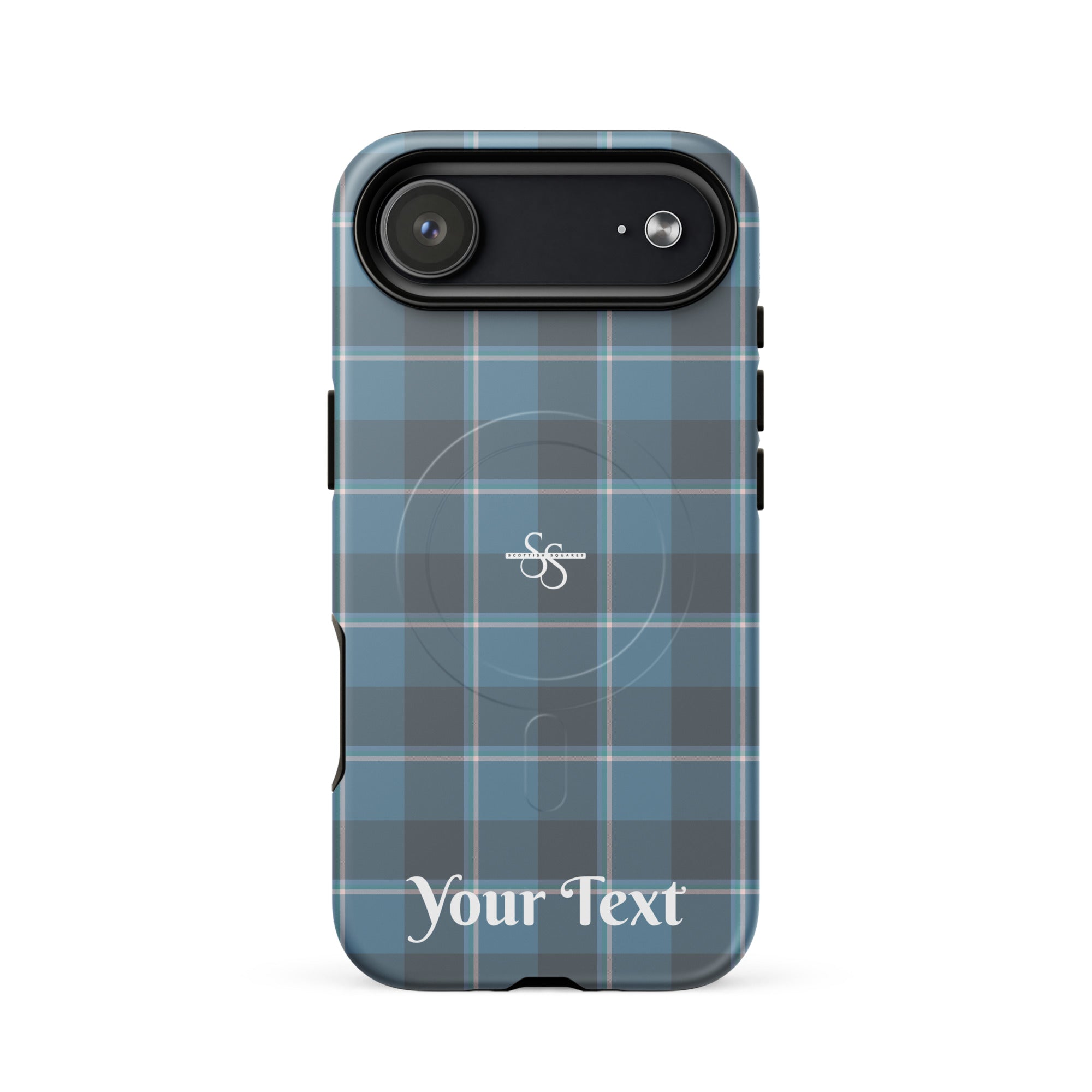 Personalized Hoki and Shuttle Gray Plaid iPhone MagSafe Tough Case - Scottish Squares