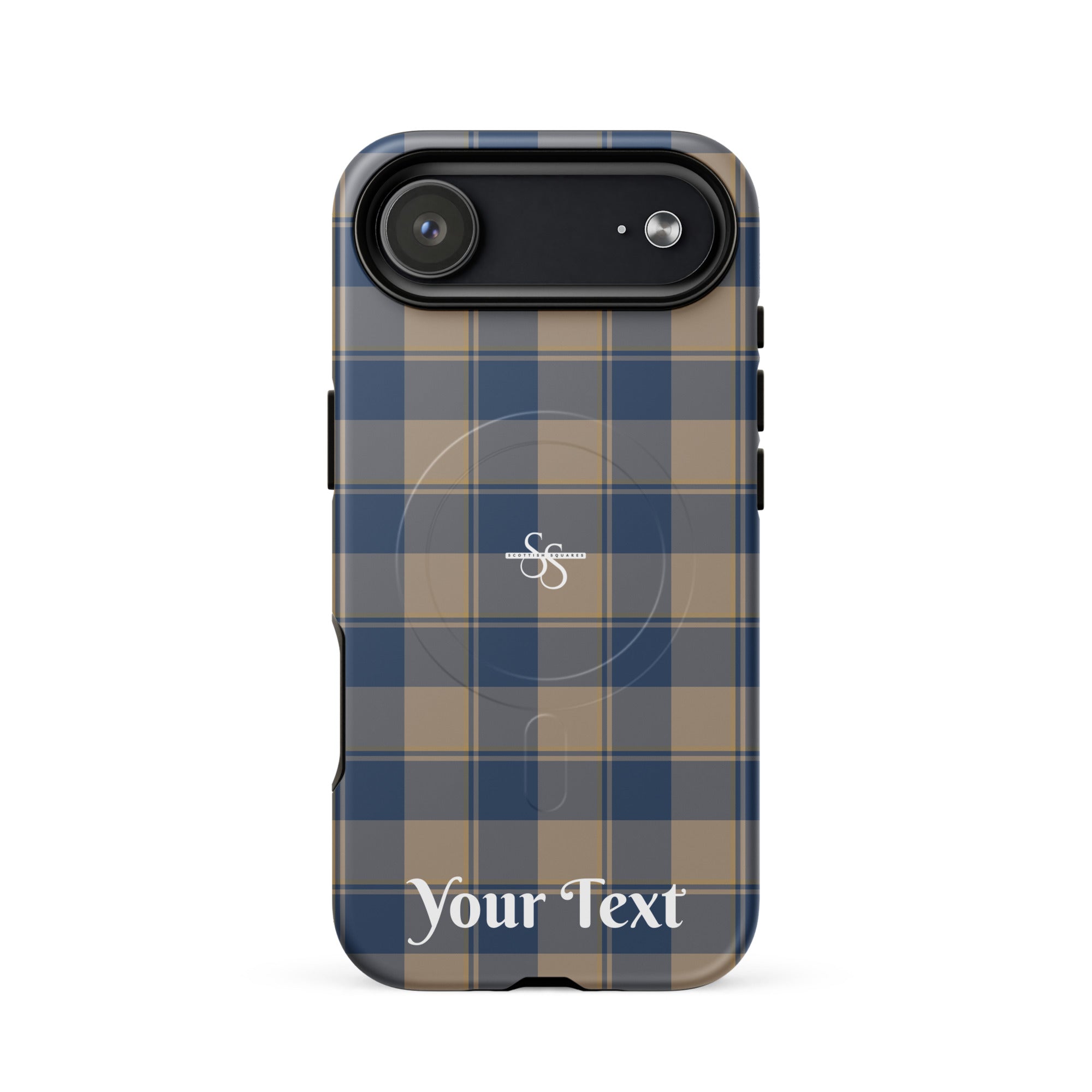 Personalized Cello and Donkey Brown Plaid iPhone MagSafe Tough Case - Scottish Squares