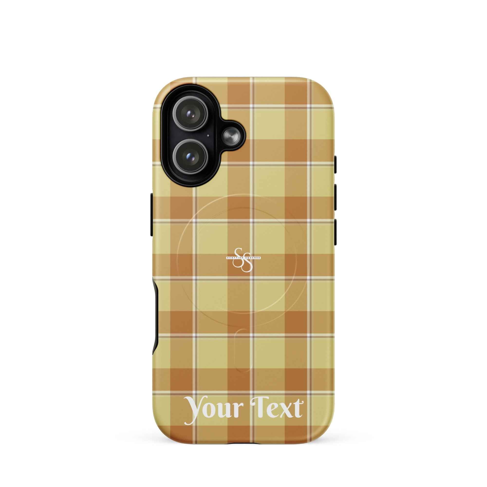 Personalized Zombie and Copper Plaid iPhone MagSafe Tough Case - Scottish Squares