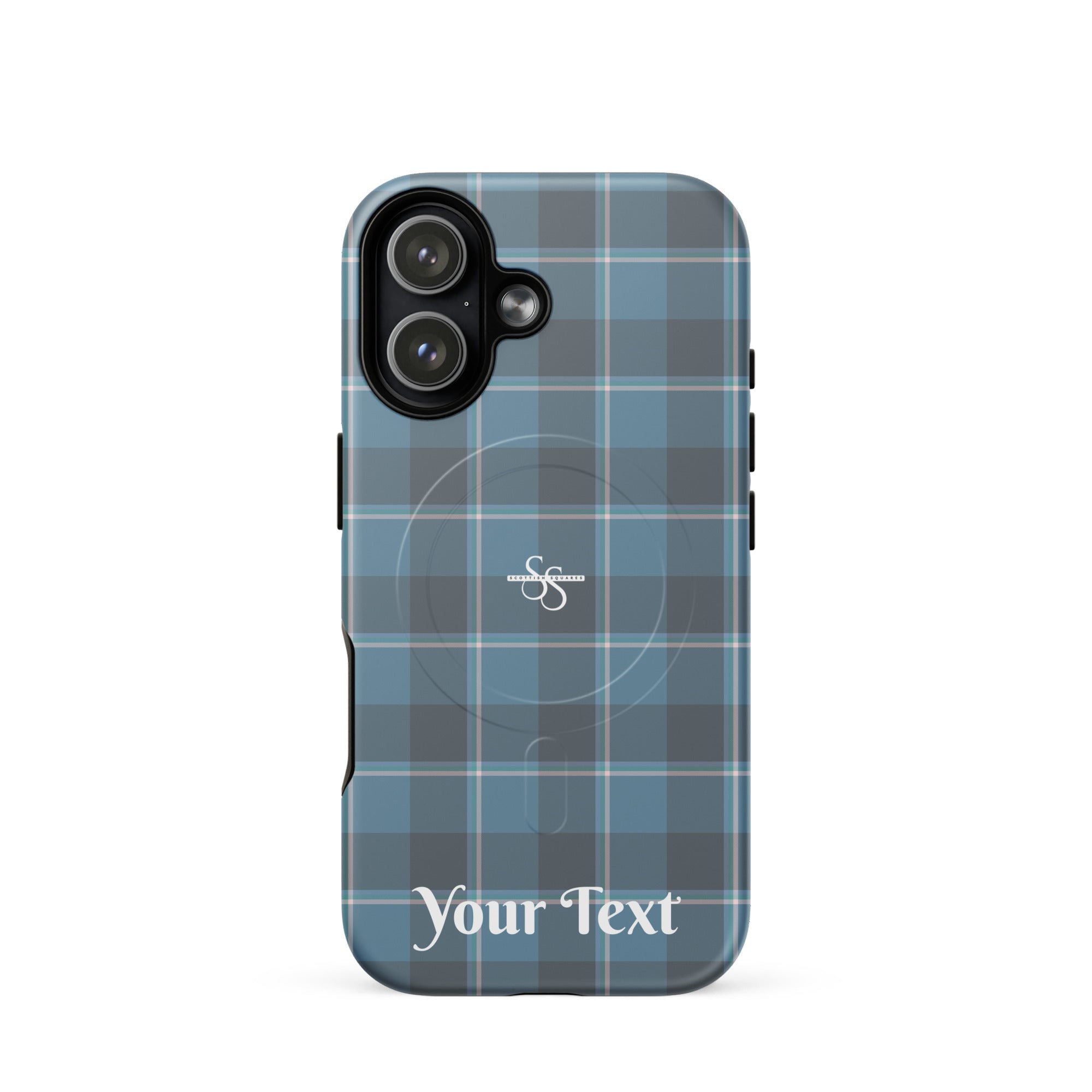 Personalized Hoki and Shuttle Gray Plaid iPhone MagSafe Tough Case - Scottish Squares