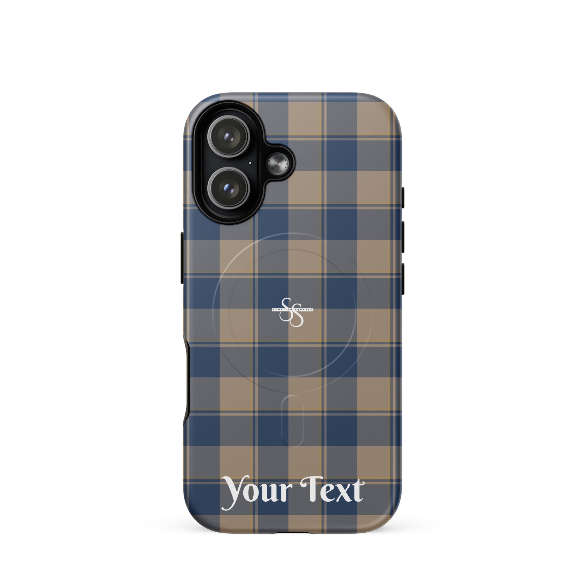 Personalized Cello and Donkey Brown Plaid iPhone MagSafe Tough Case - Scottish Squares