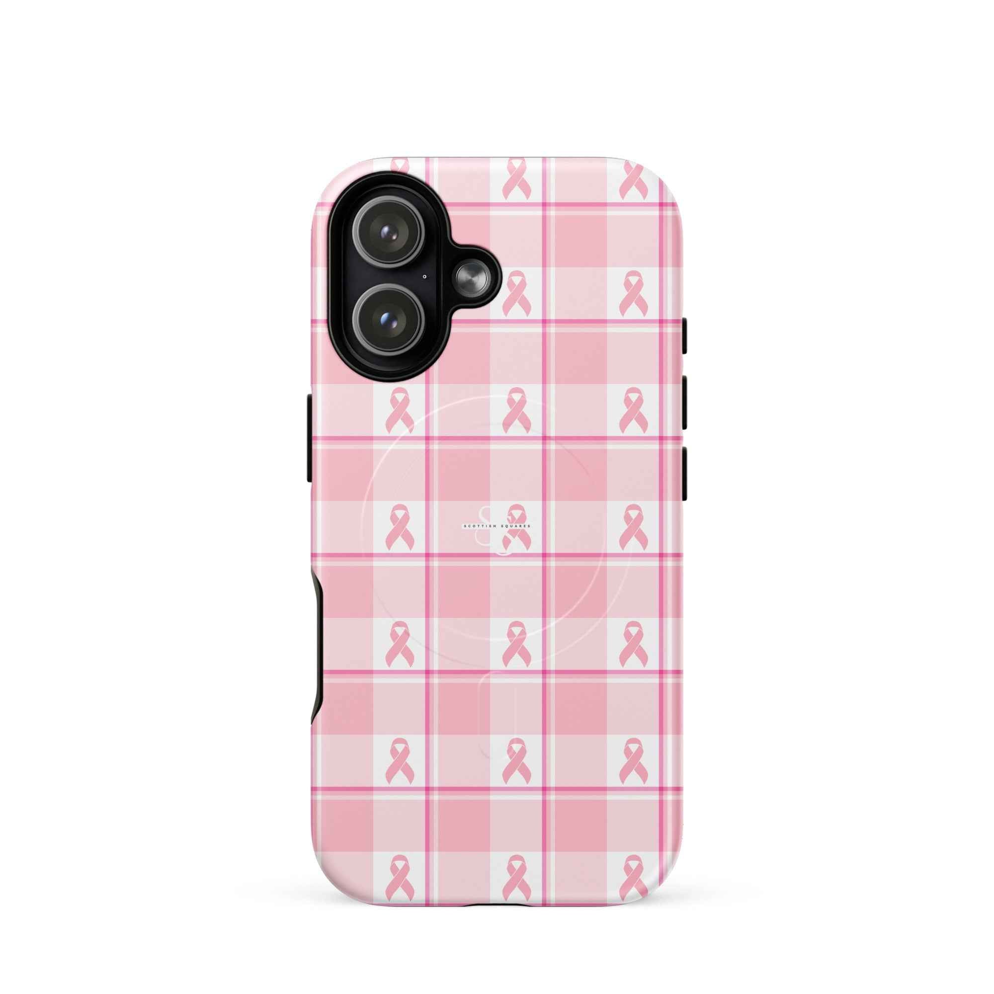 MagSafe Tough Case for iPhone Breast Cancer Awareness Plaid iPhone 17 - Scottish Squares