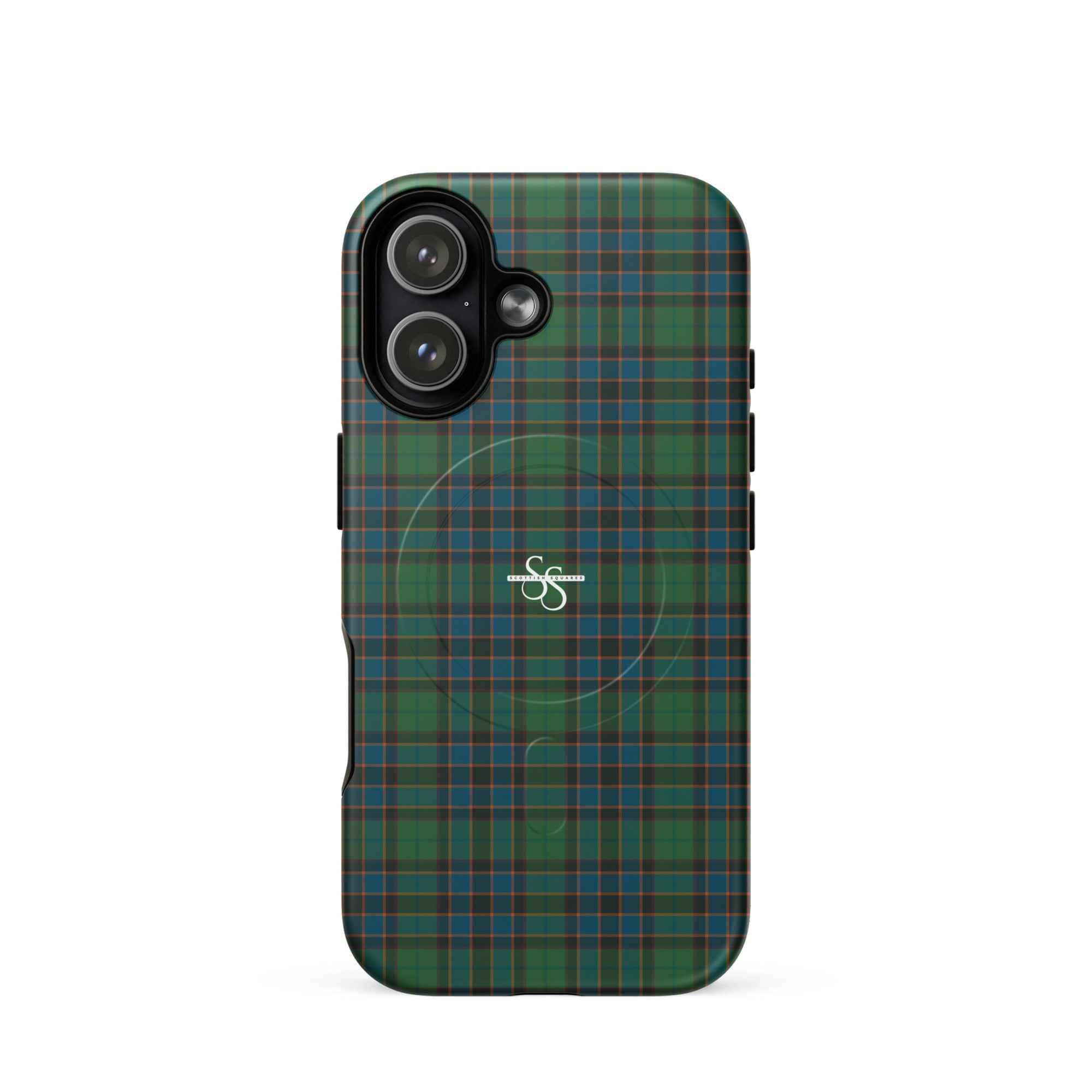 MagSafe Tough Case for iPhone Green Blue Orange Plaid Tartan