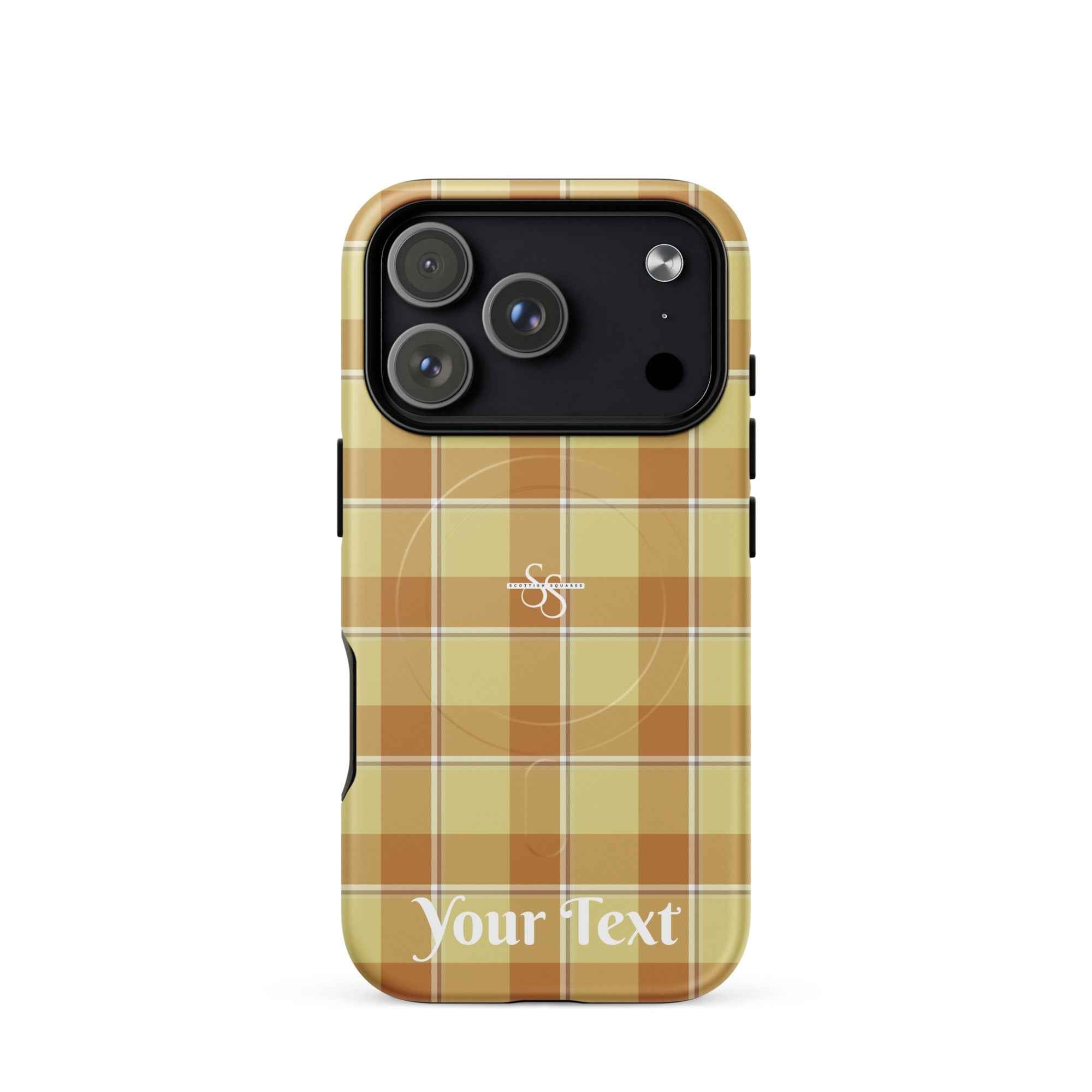 Personalized Zombie and Copper Plaid iPhone MagSafe Tough Case - Scottish Squares