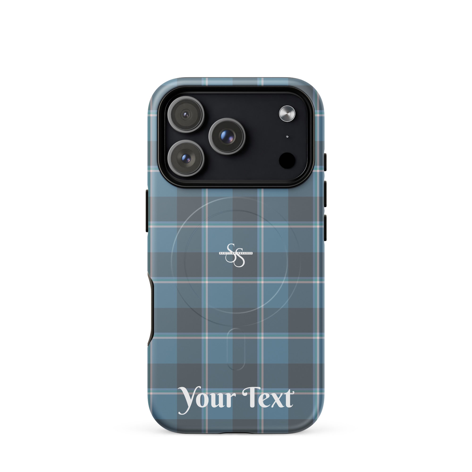Personalized Hoki and Shuttle Gray Plaid iPhone MagSafe Tough Case - Scottish Squares