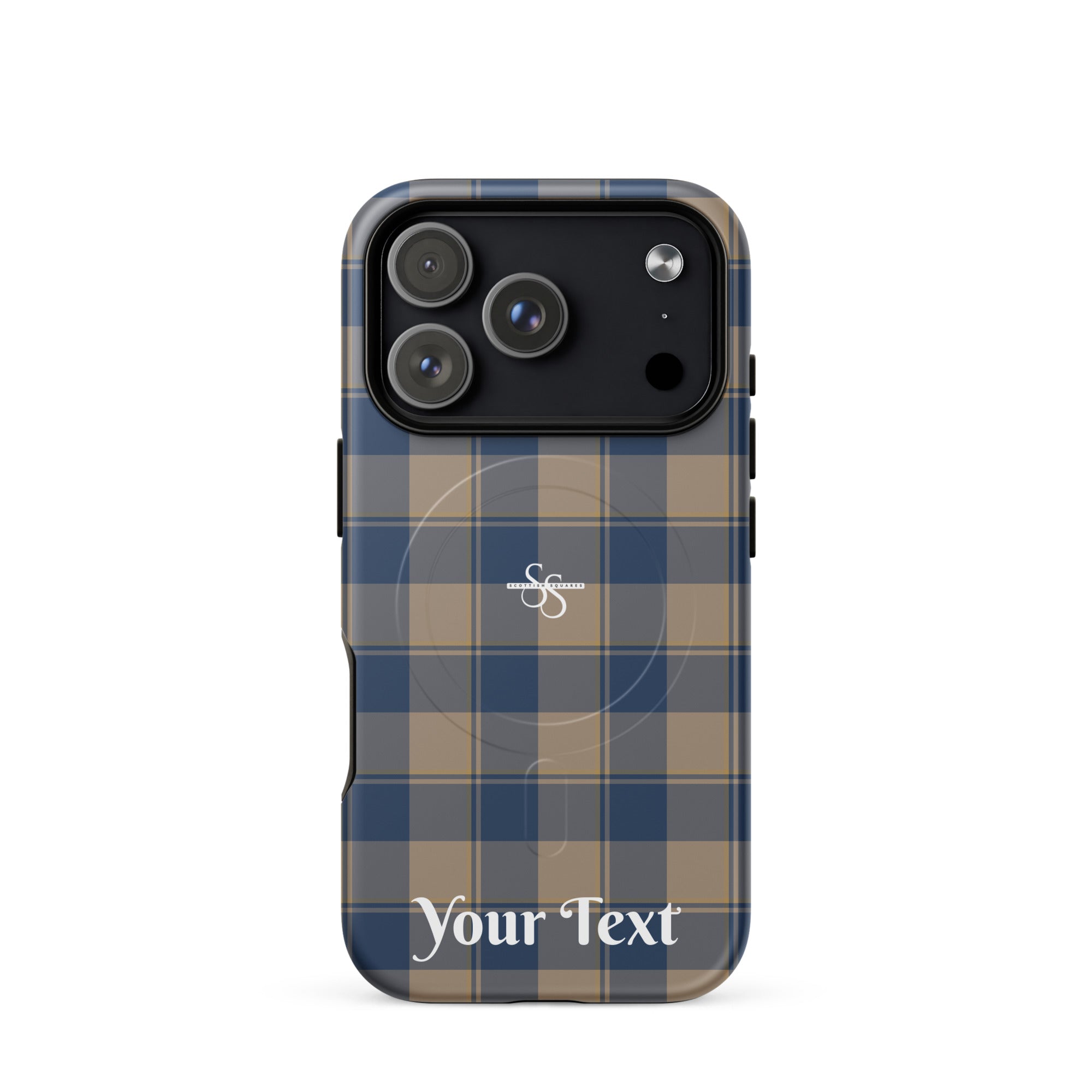 Personalized Cello and Donkey Brown Plaid iPhone MagSafe Tough Case - Scottish Squares