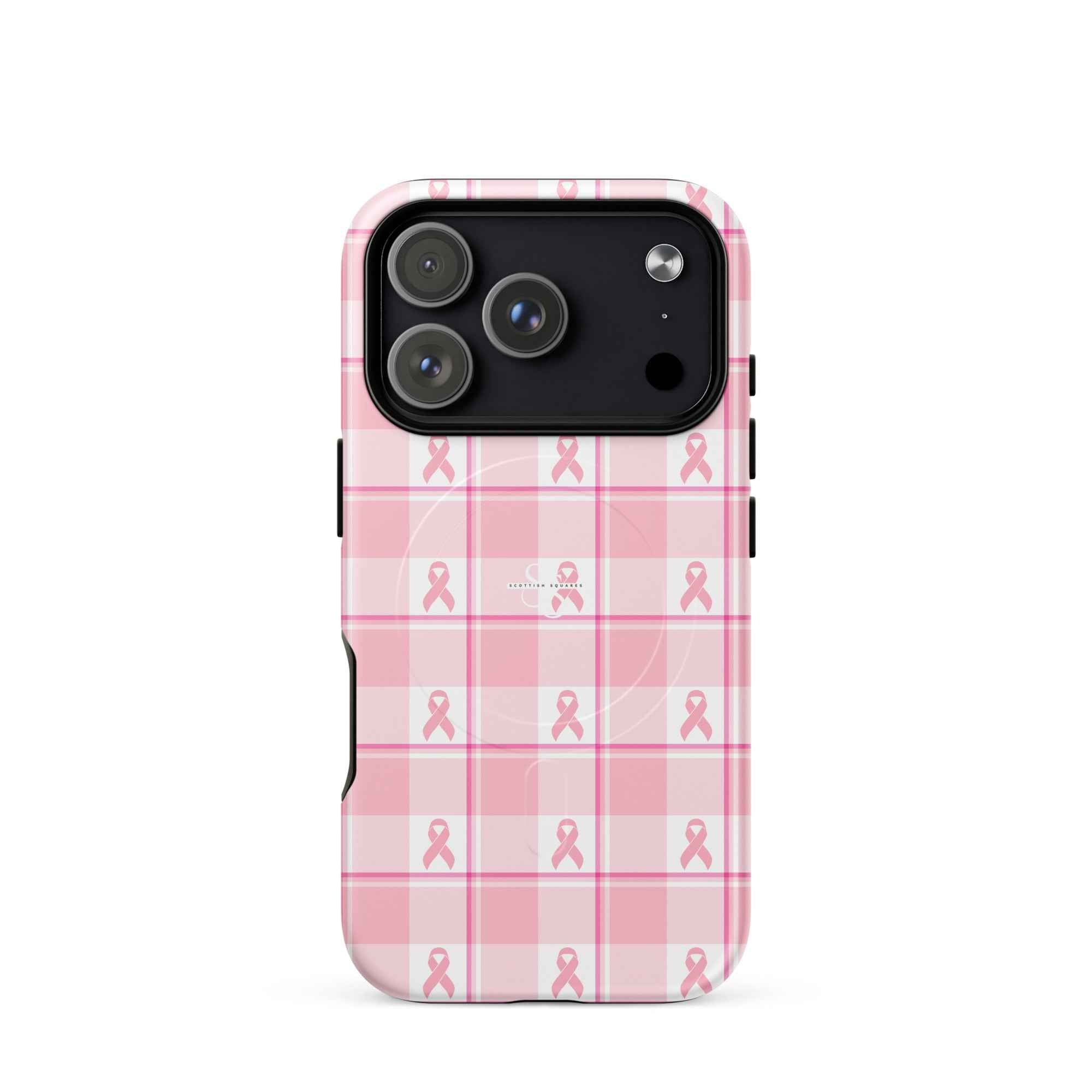 MagSafe Tough Case for iPhone Breast Cancer Awareness Plaid iPhone 17 Pro - Scottish Squares