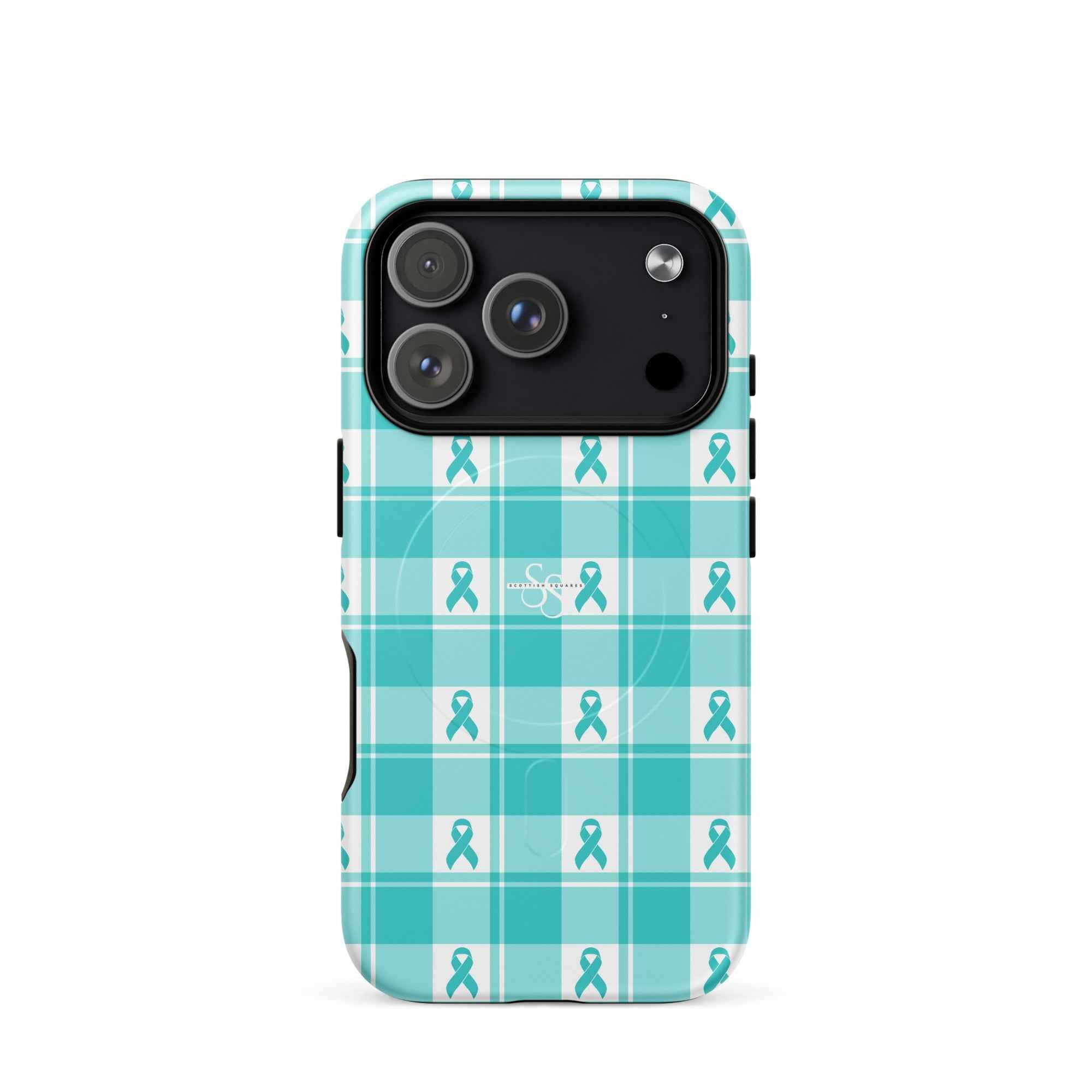 MagSafe Tough Case for iPhone Ovarian Cancer Awareness Plaid iPhone 17 Pro - Scottish Squares