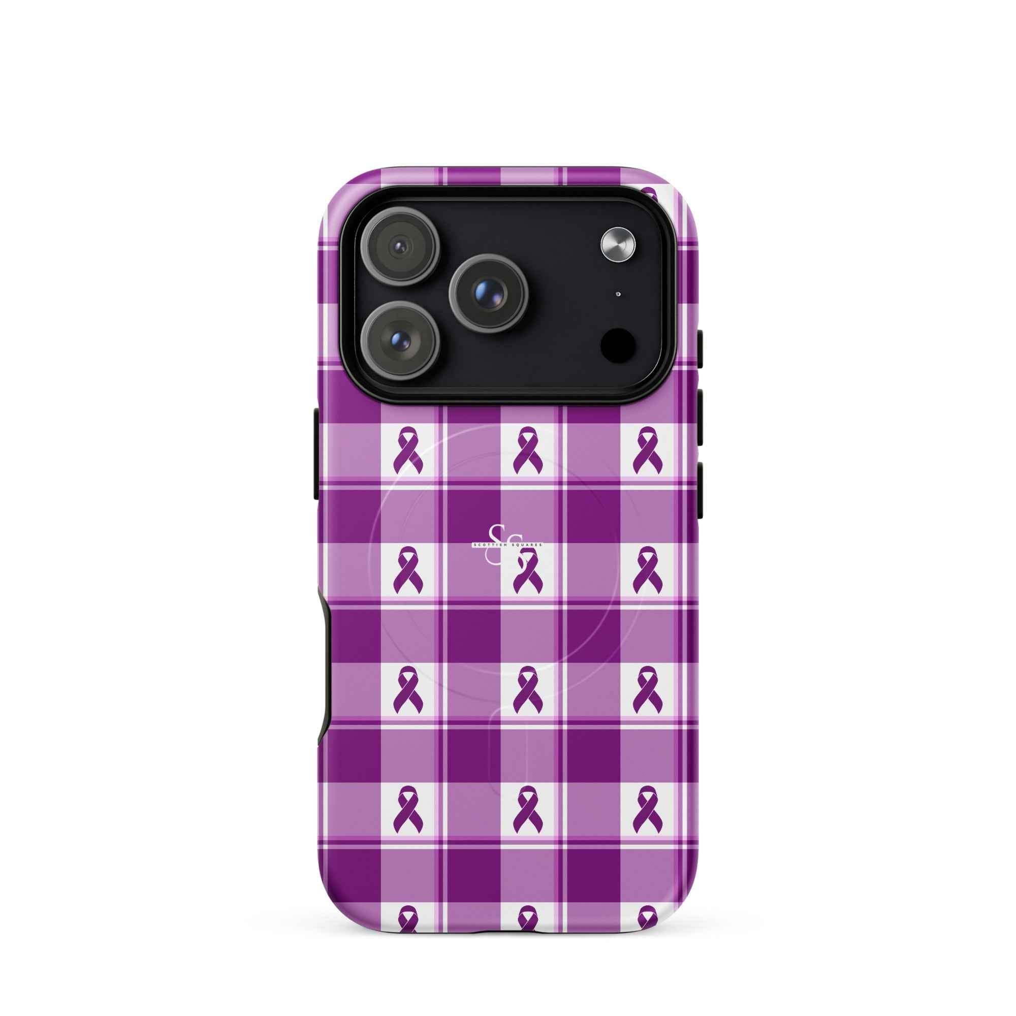 MagSafe Tough Case for iPhone Pancreatic Cancer Awareness Plaid iPhone 17 Pro - Scottish Squares