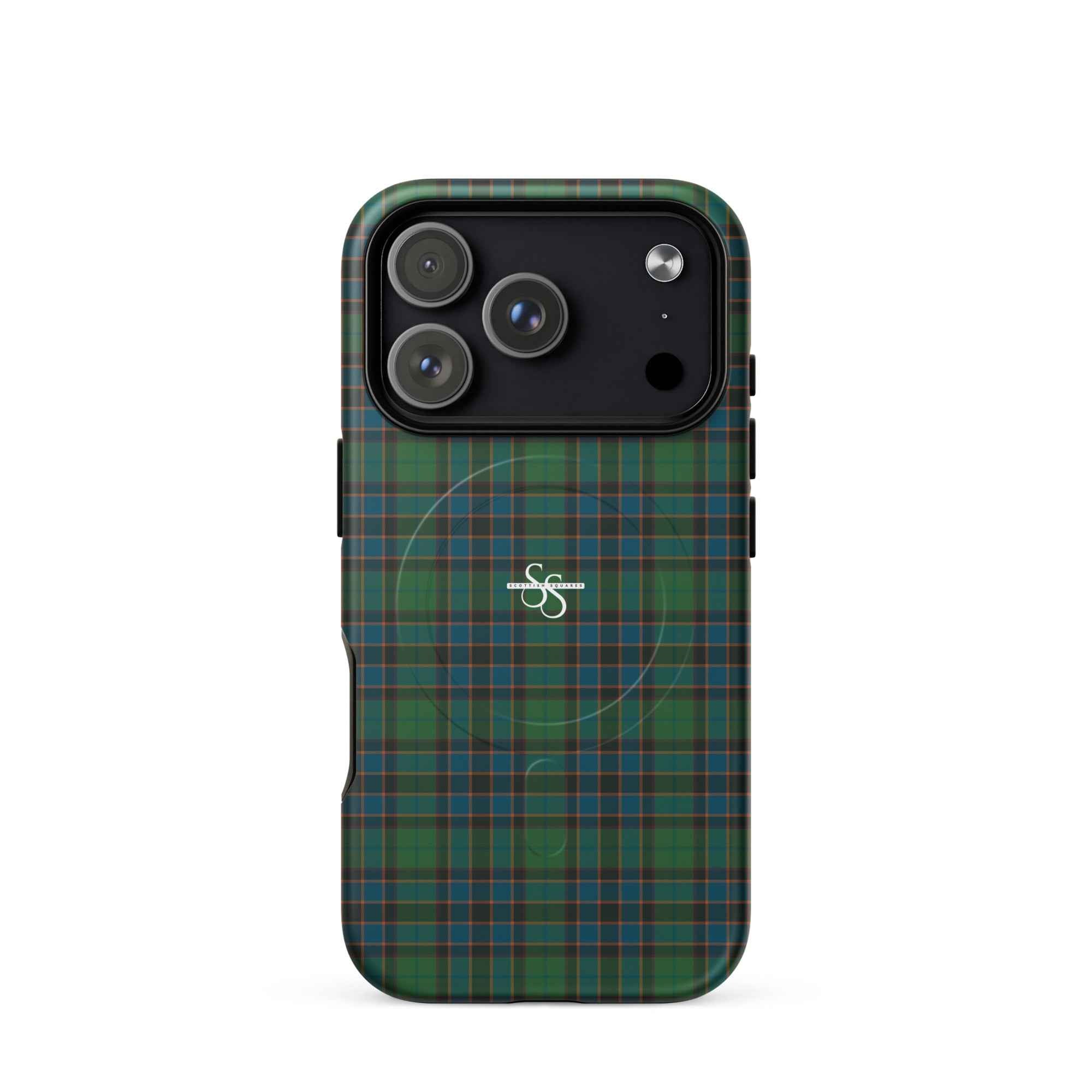 MagSafe Tough Case for iPhone Green Blue Orange Plaid Tartan