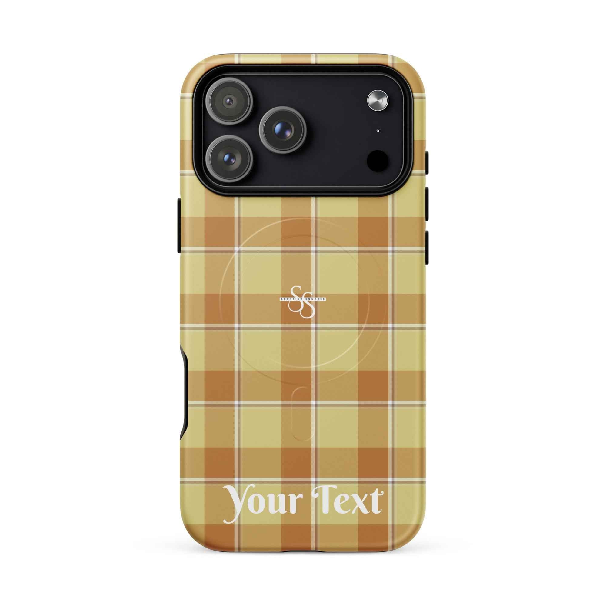 Personalized Zombie and Copper Plaid iPhone MagSafe Tough Case - Scottish Squares