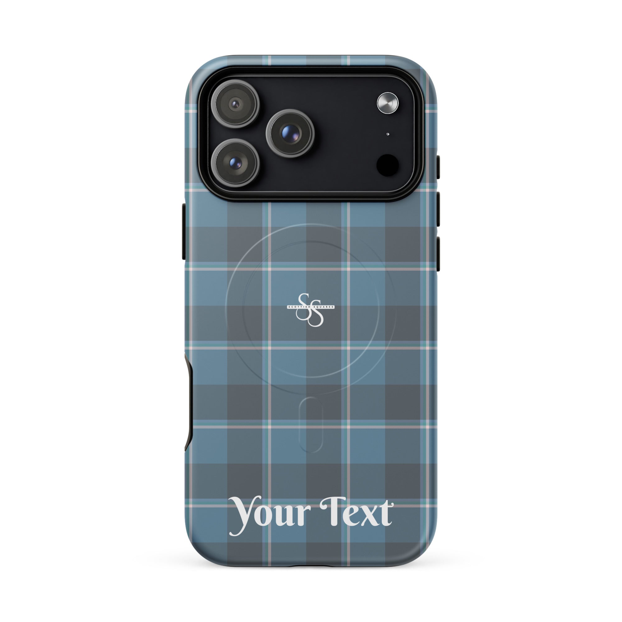 Personalized Hoki and Shuttle Gray Plaid iPhone MagSafe Tough Case - Scottish Squares