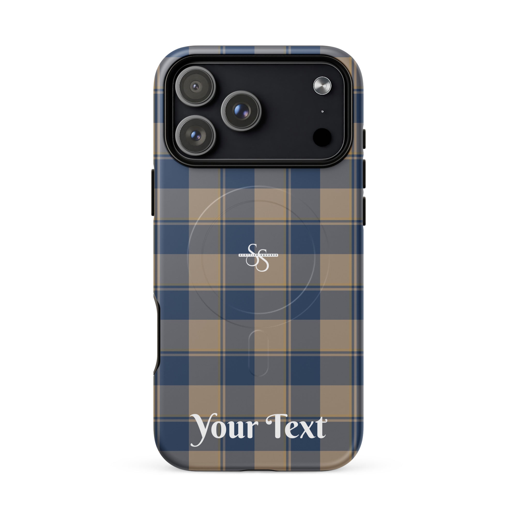 Personalized Cello and Donkey Brown Plaid iPhone MagSafe Tough Case - Scottish Squares