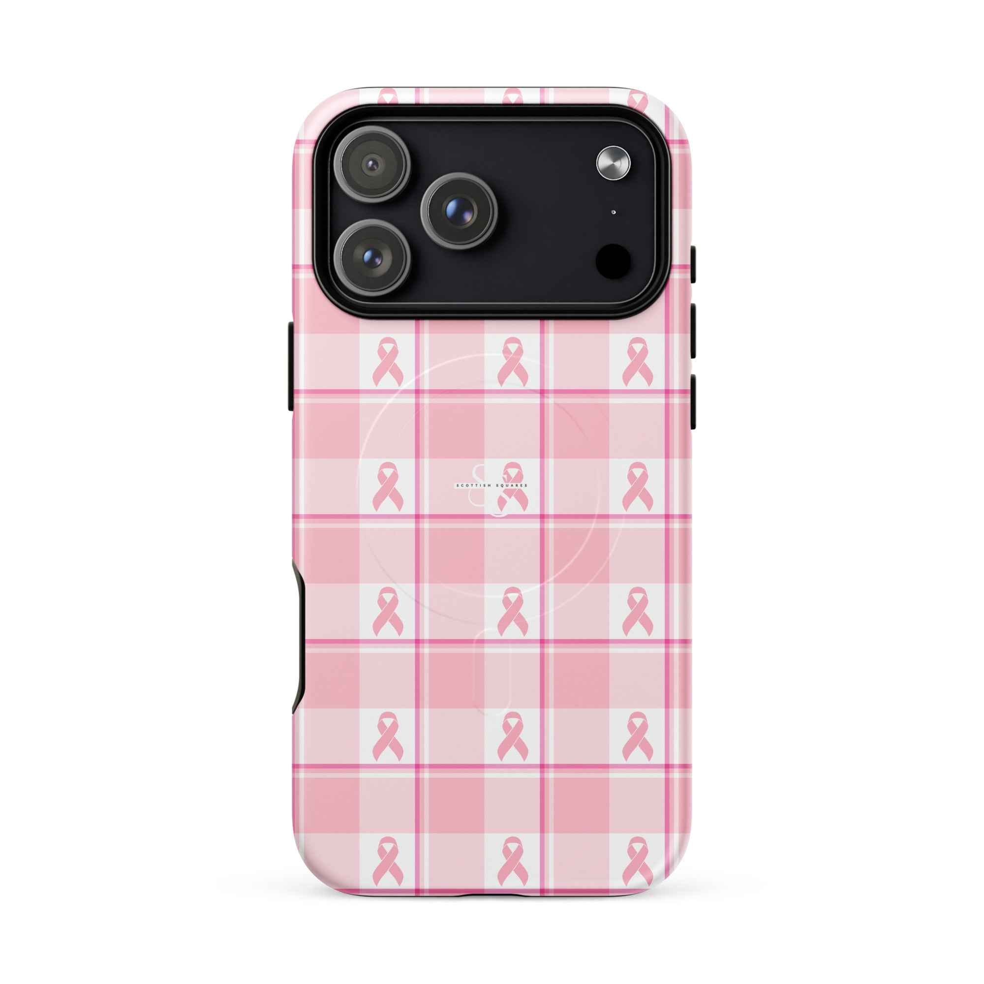MagSafe Tough Case for iPhone Breast Cancer Awareness Plaid iPhone 17 Pro Max - Scottish Squares