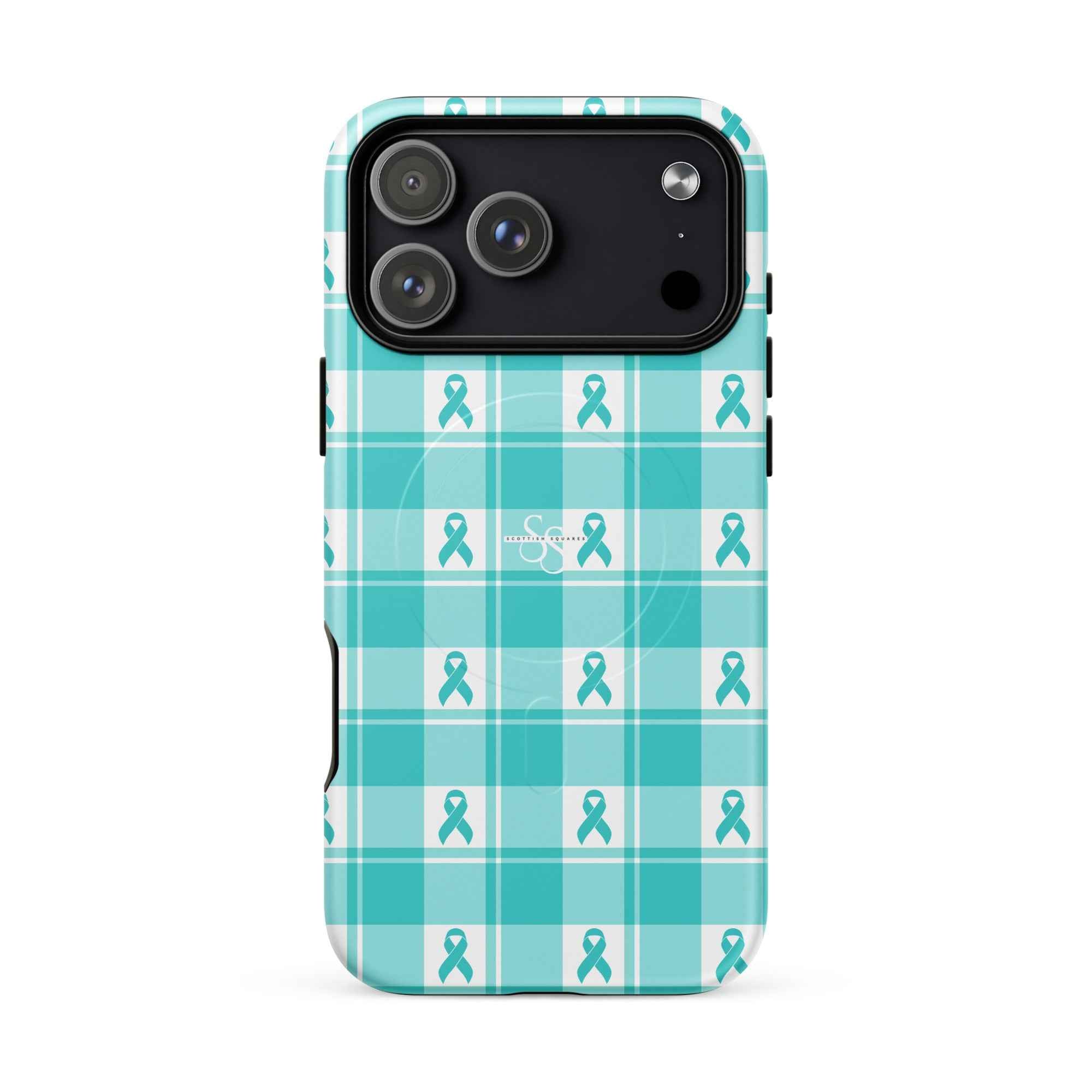 MagSafe Tough Case for iPhone Ovarian Cancer Awareness Plaid iPhone 17 Pro Max - Scottish Squares