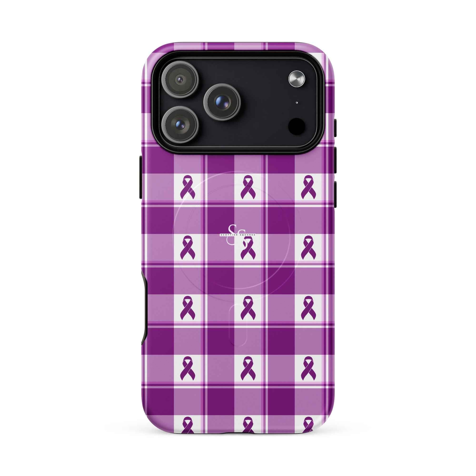 MagSafe Tough Case for iPhone Pancreatic Cancer Awareness Plaid iPhone 17 Pro Max - Scottish Squares