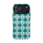 MagSafe Tough Case for iPhone Cervical Cancer Awareness Plaid, Teal Ribbon, Supportive Gift iPhone 17 Pro Max - Scottish Squares