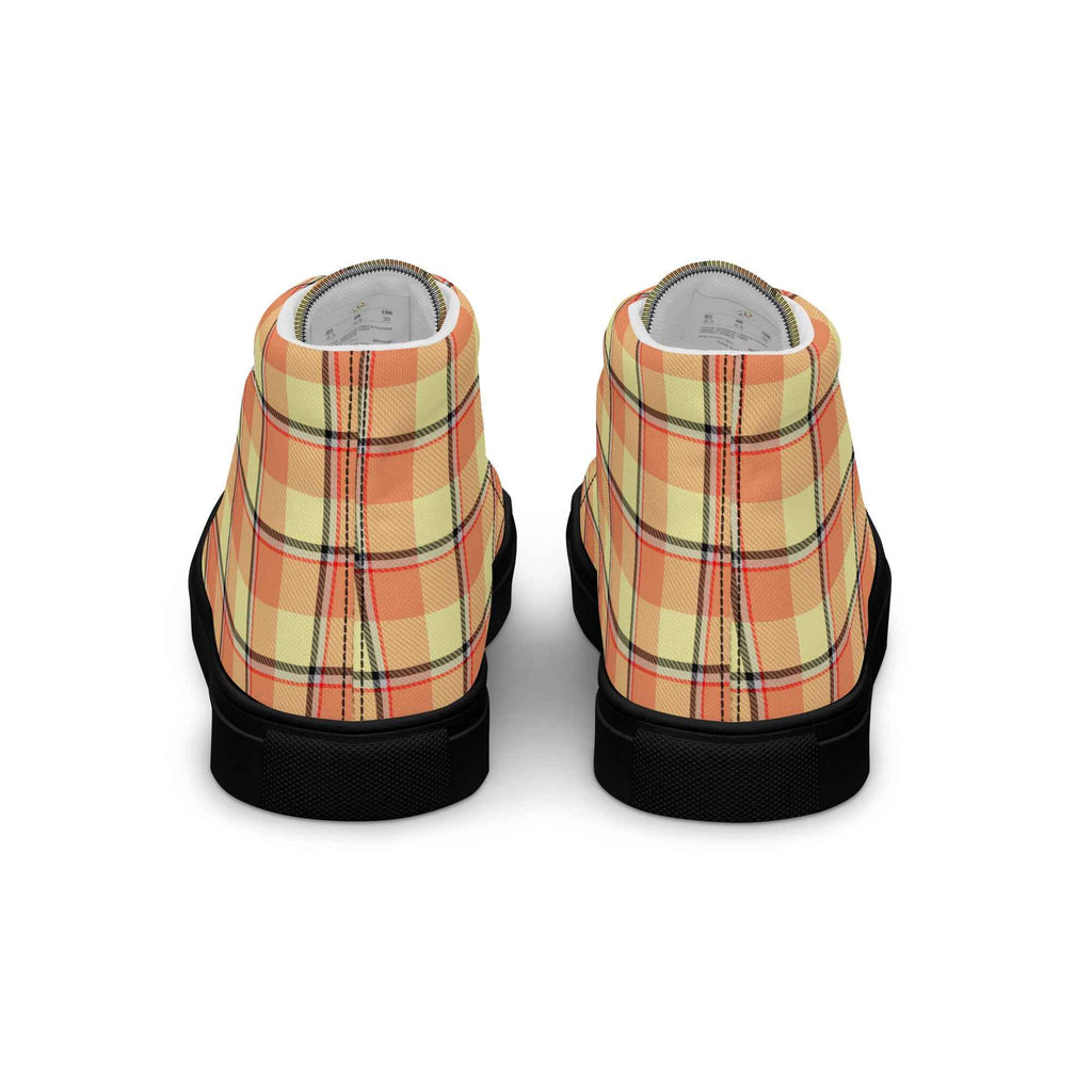 Men’s High Top Canvas Shoes Claystone and Morning Mist Plaid - Scottish Squares