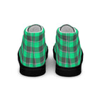 Men’s High Top Canvas Shoes Spring Green and Finlandia Plaid - Scottish Squares