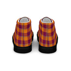 Men’s High Top Canvas Shoes Tahiti Gold and Rose Bud Cherry Plaid - Scottish Squares