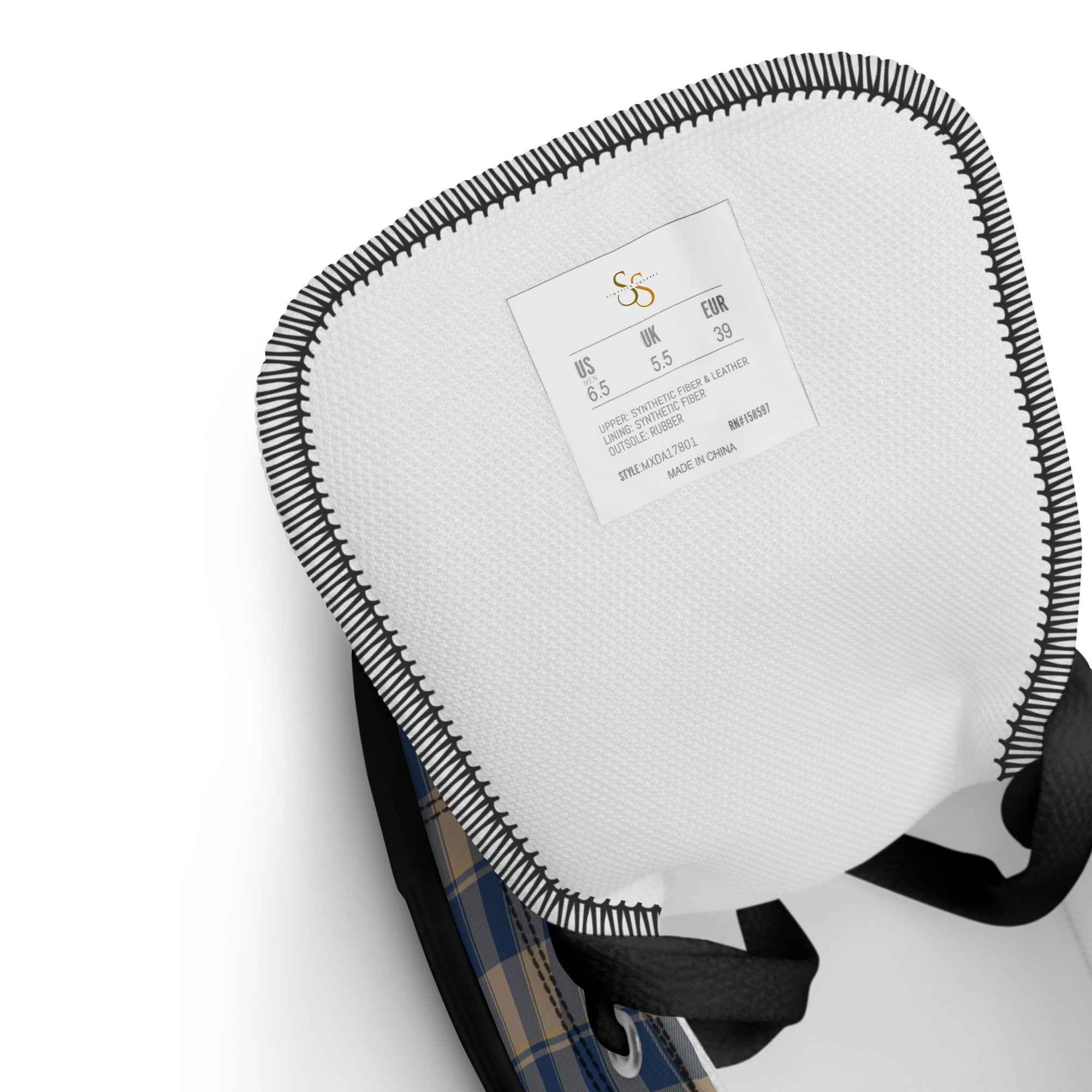 Men’s High Top Canvas Shoes Cello and Donkey Brown Plaid - Scottish Squares