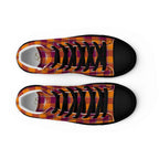 Men’s High Top Canvas Shoes Tahiti Gold and Rose Bud Cherry Plaid - Scottish Squares