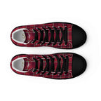 Men’s High Top Canvas Shoes Old Brick and Cab Sav Plaid - Scottish Squares