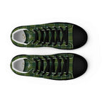 Men’s High Top Canvas Shoes Woodland and Evergreen Plaid - Scottish Squares