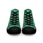 Men’s High Top Canvas Shoes Spring Green and Finlandia Plaid - Scottish Squares