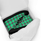 Men’s High Top Canvas Shoes Spring Green and Finlandia Plaid - Scottish Squares
