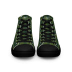 Men’s High Top Canvas Shoes Woodland and Evergreen Plaid - Scottish Squares