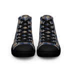 Men’s High Top Canvas Shoes Cello and Donkey Brown Plaid - Scottish Squares
