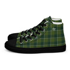 Men’s High Top Canvas Shoes Woodland and Evergreen Plaid - Scottish Squares