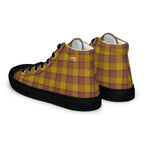 Men’s High Top Canvas Shoes Potters Clay and Pizza Plaid - Scottish Squares