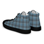Men’s High Top Canvas Shoes Hoki and Shuttle Gray Plaid - Scottish Squares