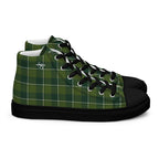 Men’s High Top Canvas Shoes Woodland and Evergreen Plaid 13 - Scottish Squares