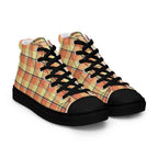 Men’s High Top Canvas Shoes Claystone and Morning Mist Plaid - Scottish Squares