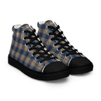 Men’s High Top Canvas Shoes Cello and Donkey Brown Plaid - Scottish Squares