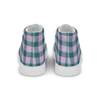 Men’s High Top Canvas Shoes Ming and Melanie Plaid - Scottish Squares