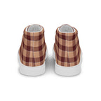 Men’s High Top Canvas Shoes Whiskey and Livid Brown Plaid - Scottish Squares