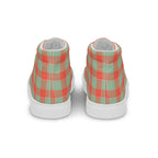 Men’s High Top Canvas Shoes Spring Rain and Persimmon Plaid - Scottish Squares